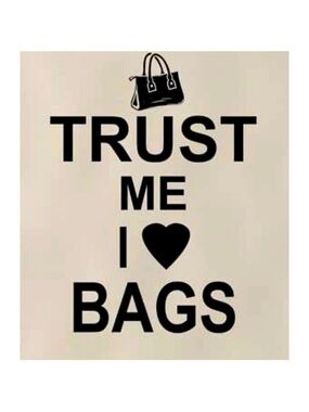 Trust Me I Love Bags Canvas Wall Art - Black on Cream